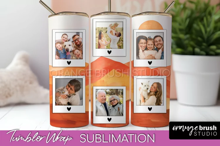 Photo Tumbler Wrap, Boho Family Frame Tumbler Sublimation