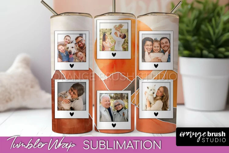 Photo Tumbler Wrap, Boho Family Frame Tumbler Sublimation