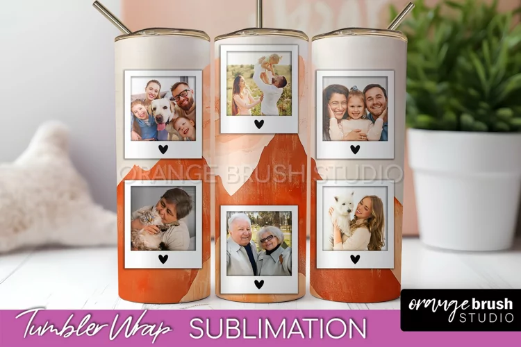 Photo Tumbler Wrap, Boho Family Frame Tumbler Sublimation