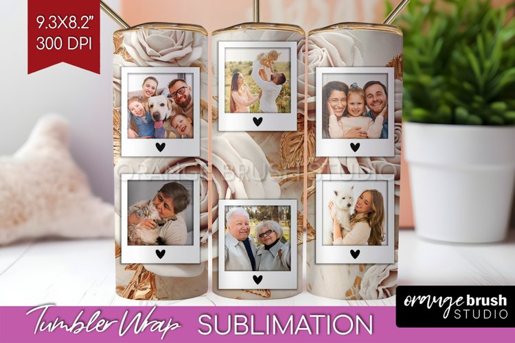 Rose Photo Tumbler PNG - Floral Picture Tumbler Wrap