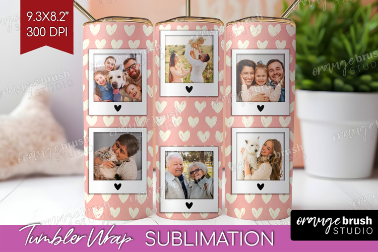 Heart Pattern Photo Tumbler PNG - Valentines Day Picture