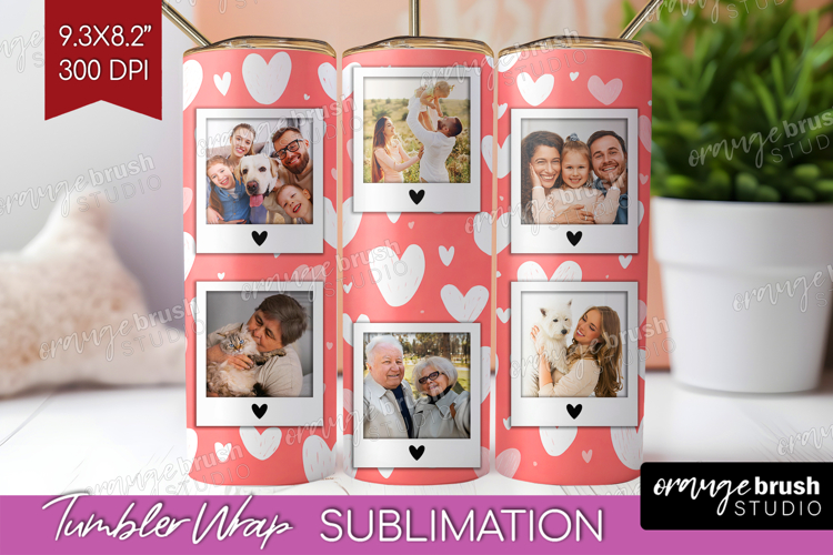 Heart Pattern Photo Tumbler PNG - Valentines Day Picture