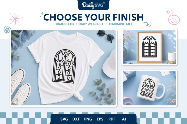 Victorian Gothic Window SVG Ornamental Architecture Cut File example image 1