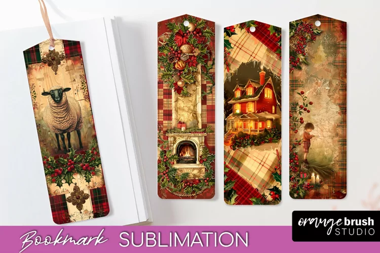 Vintage Christmas Bookmark - Retro Christmas Bookmarks PNG
