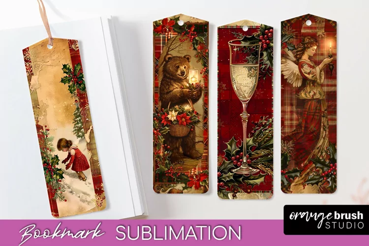 Vintage Christmas Bookmark - Retro Christmas Bookmarks PNG