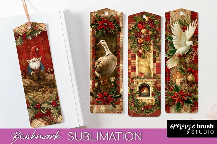 Vintage Christmas Bookmark - Retro Christmas Bookmarks PNG