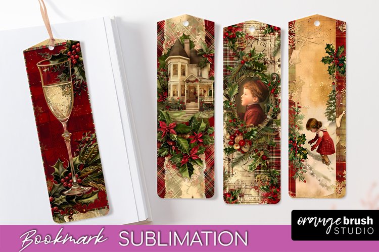 Vintage Christmas Bookmark - Retro Christmas Bookmarks PNG