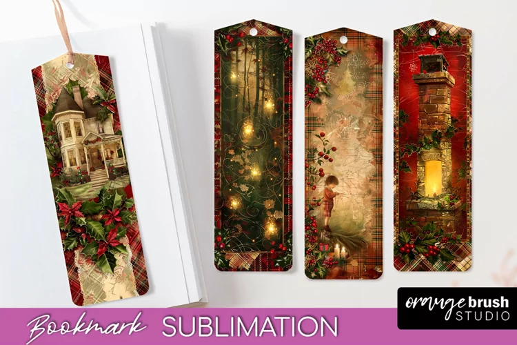 Vintage Christmas Bookmark - Retro Christmas Bookmarks PNG