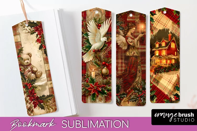 Vintage Christmas Bookmark - Retro Christmas Bookmarks PNG