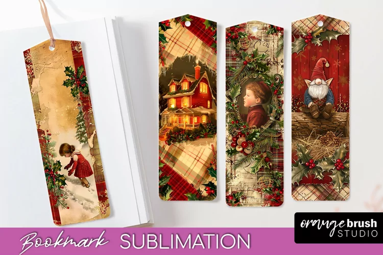 Vintage Christmas Bookmark - Retro Christmas Bookmarks PNG