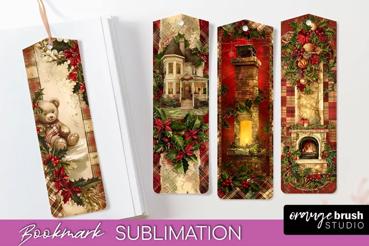 Vintage Christmas Bookmark - Retro Christmas Bookmarks PNG
