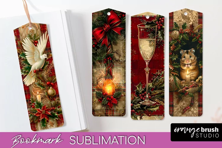 Vintage Christmas Bookmark - Retro Christmas Bookmarks PNG