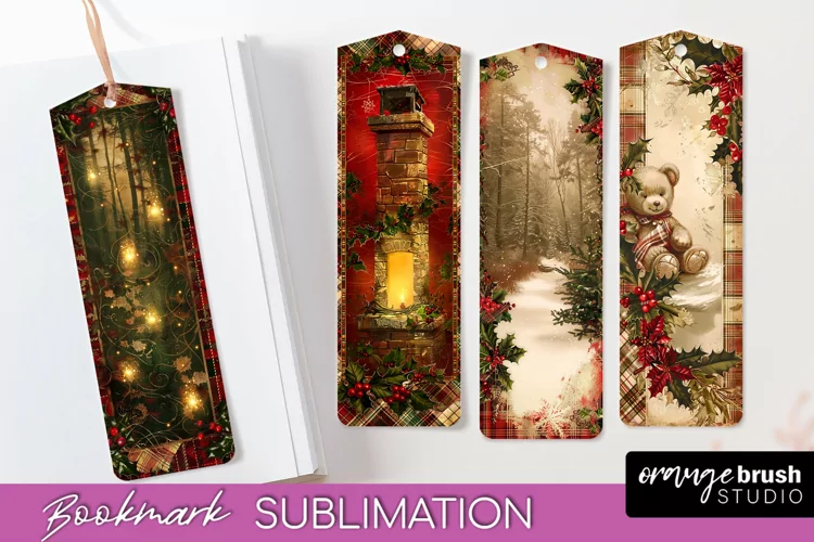 Vintage Christmas Bookmark - Retro Christmas Bookmarks PNG