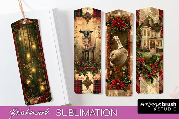 Vintage Christmas Bookmark - Retro Christmas Bookmarks PNG