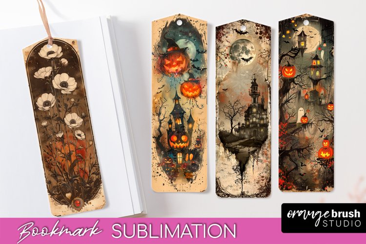 Vintage Halloween Bookmark - Printable Scrapbook Bookmarks
