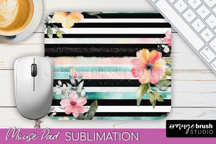 Floral Mouse Pad PNG - Pink Flowers Mousepad Sublimation