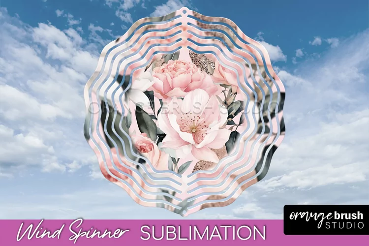 Pink Flowers Wind Spinner - Summer Wind Spinner Sublimation