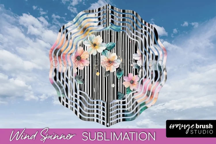 Pink Flowers Wind Spinner - Summer Wind Spinner Sublimation