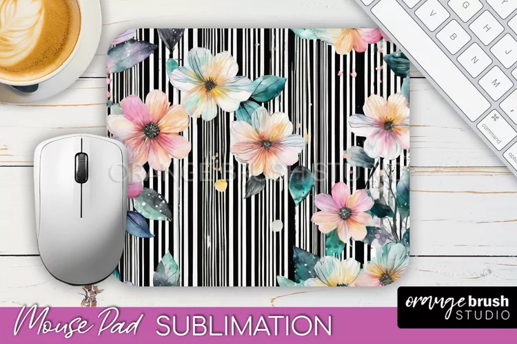 Floral Mouse Pad PNG - Pink Flowers Mousepad Sublimation