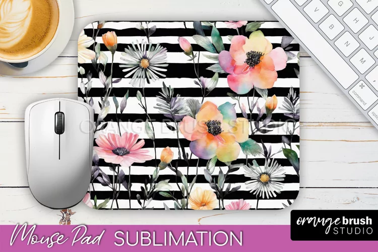 Floral Mouse Pad PNG - Pink Flowers Mousepad Sublimation