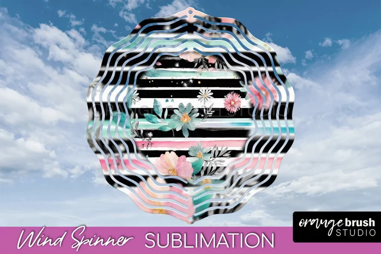 Pink Flowers Wind Spinner - Summer Wind Spinner Sublimation
