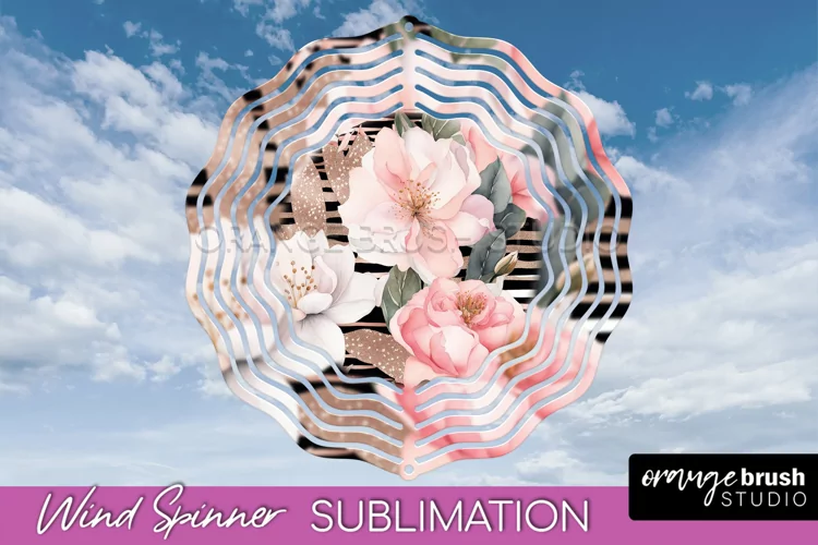Pink Flowers Wind Spinner - Summer Wind Spinner Sublimation