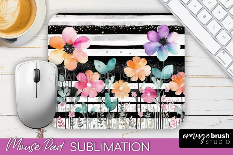 Floral Mouse Pad PNG - Pink Flowers Mousepad Sublimation