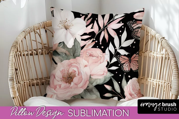 Watercolor Flowers Pillow Cover - Summer Pillow Sublimation
