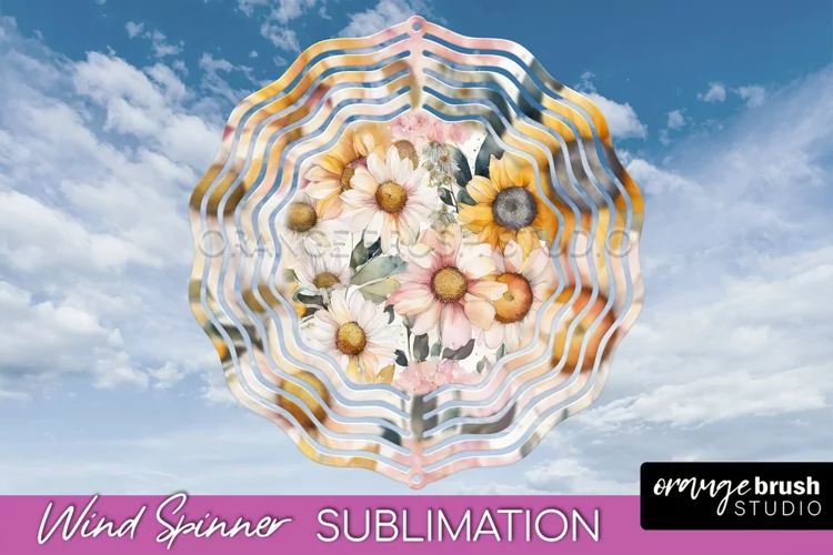 Pink Flowers Wind Spinner - Summer Wind Spinner Sublimation