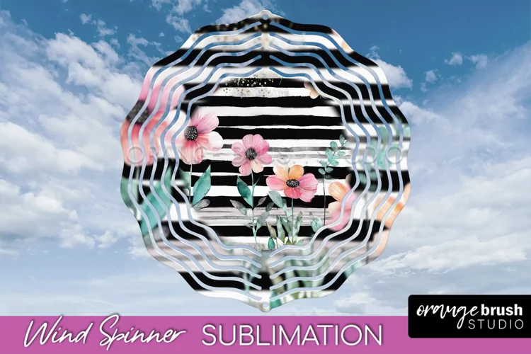 Pink Flowers Wind Spinner - Summer Wind Spinner Sublimation