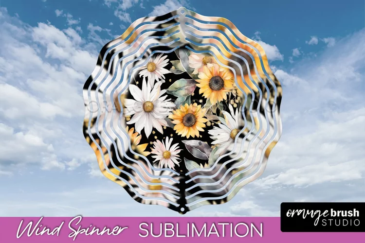 Pink Flowers Wind Spinner - Summer Wind Spinner Sublimation