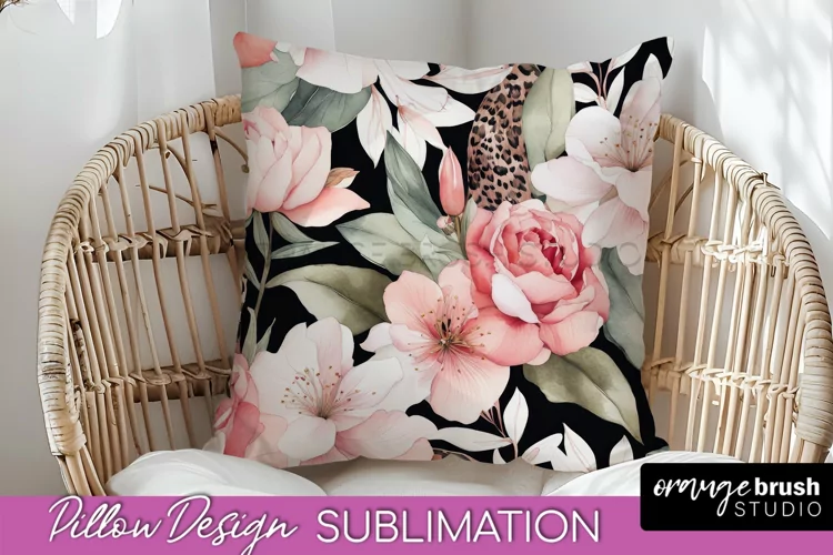 Watercolor Flowers Pillow Cover - Summer Pillow Sublimation