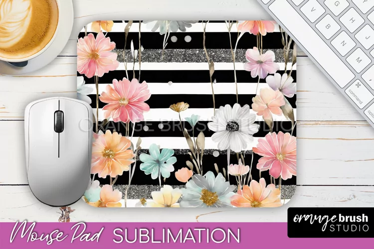 Floral Mouse Pad PNG - Pink Flowers Mousepad Sublimation