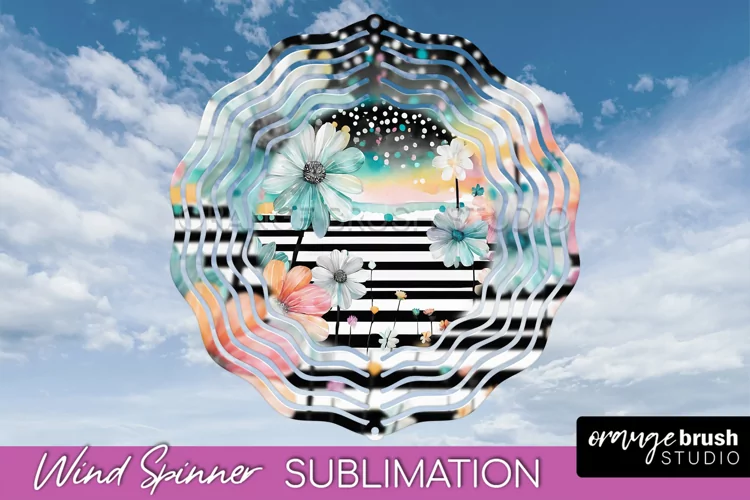 Pink Flowers Wind Spinner - Summer Wind Spinner Sublimation