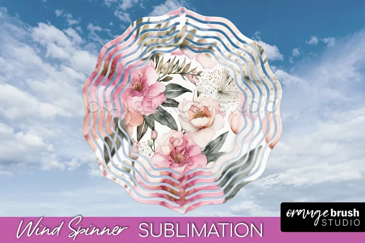 Pink Flowers Wind Spinner - Summer Wind Spinner Sublimation