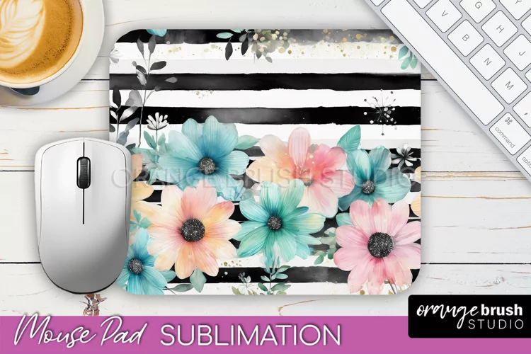 Floral Mouse Pad PNG - Pink Flowers Mousepad Sublimation
