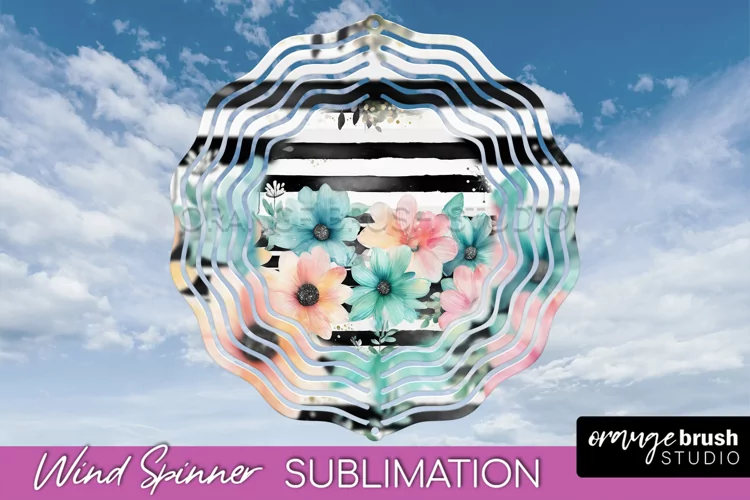 Pink Flowers Wind Spinner - Summer Wind Spinner Sublimation