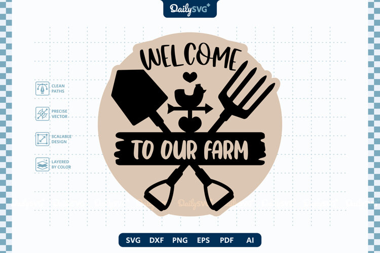 Welcome To Our Farm Wall Decor SVG Farmhouse Sign example image 1