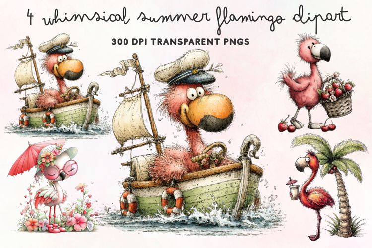 Cute Flamingo Clipart Image 12