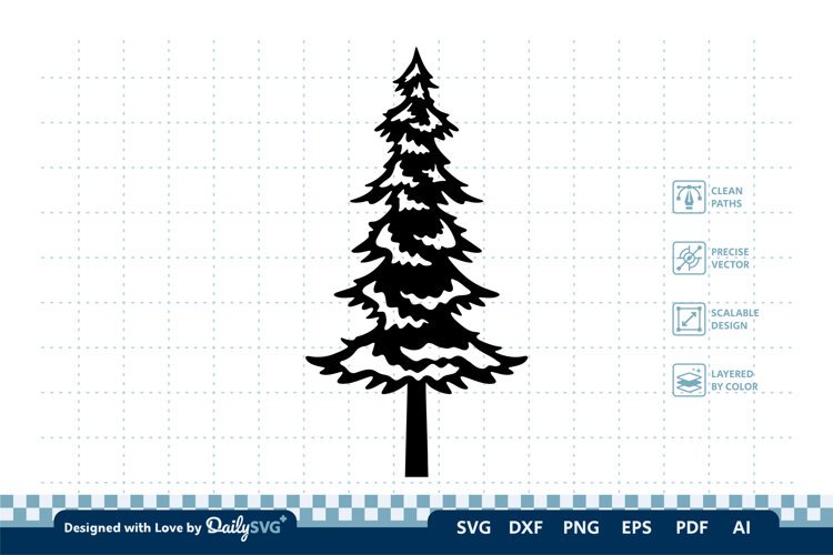 Winter Pine Tree SVG | Winter Christmas Cut File example image 1