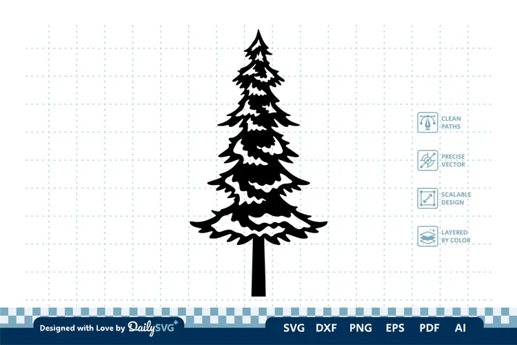 Winter Pine Tree SVG | Winter Christmas Cut File