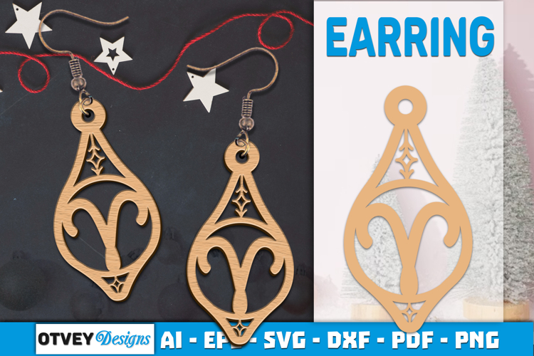 Zodiac Earring Lasercut | Earring Design Lasercut