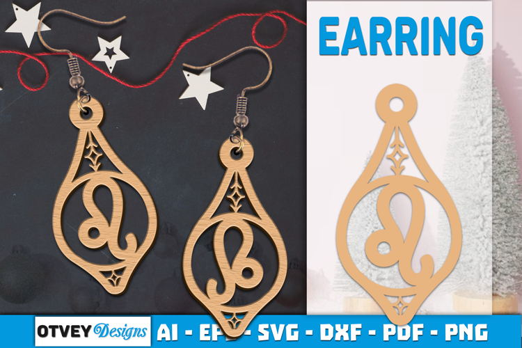 Zodiac Earring Lasercut | Earring Design Lasercut
