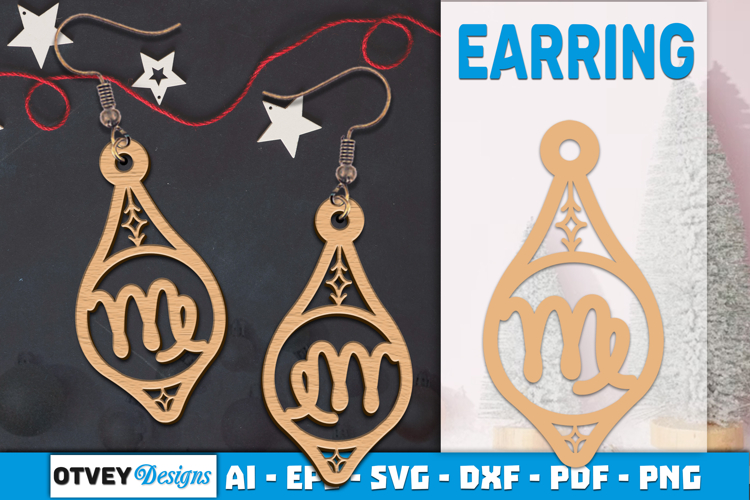 Zodiac Earring Lasercut | Earring Design Lasercut