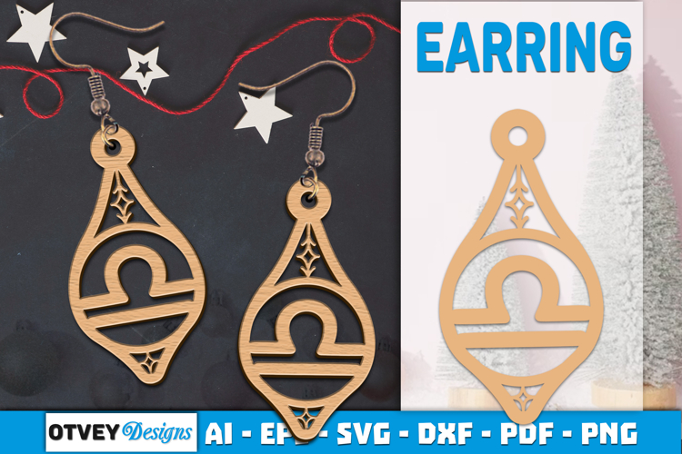 Zodiac Earring Lasercut | Earring Design Lasercut