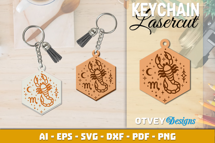 Zodiac Keychain Lasercut | Keychain Design Lasercut