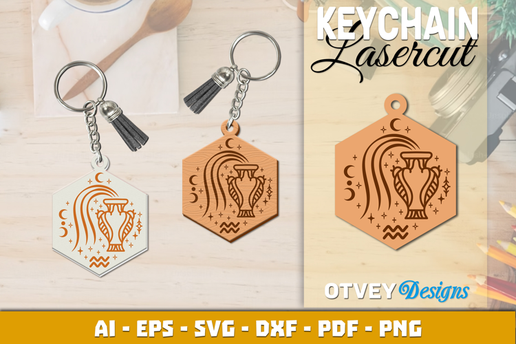 Zodiac Keychain Lasercut | Keychain Design Lasercut