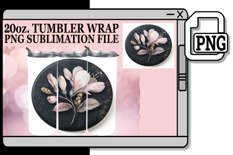 Spring Denim Blossom Tumbler Sublimation 20oz