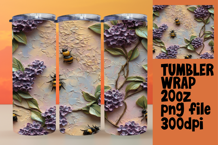 VIBRANT Design for 20oz Tumbler , 3D Flower