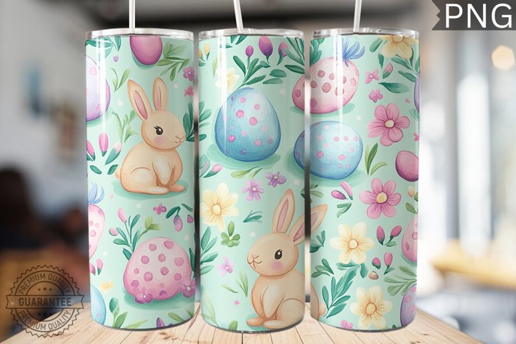 Spring Easter Tumbler Wrap - High Quality 300 Dpi example image 1